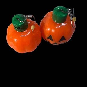 2/$12! Jack O’ lantern large plastic hanging earrings